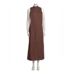 Frances Valentine Red and Black Geometric Maxi Dress